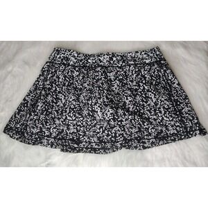 Lululemon Pace Rival Skirt Women 6 Black White Speckled Athletic Skort Pocket